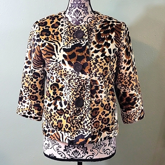 Ruby Rd Animal Print Faux Fur Jacket - Picture 8 of 8